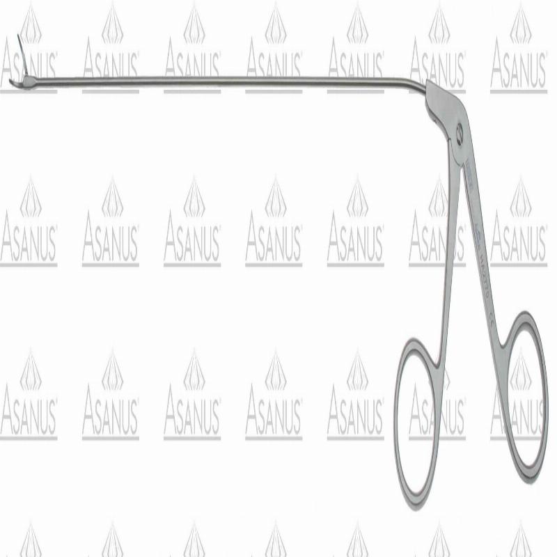 Зажими, вставки, вали трубчасті, ларингологічні, для мікрохірургії гортані, вигнуті вліво, робоча довжина 250 мм. Бренд - Asanus Medizintechnik Gmb, Німеччина